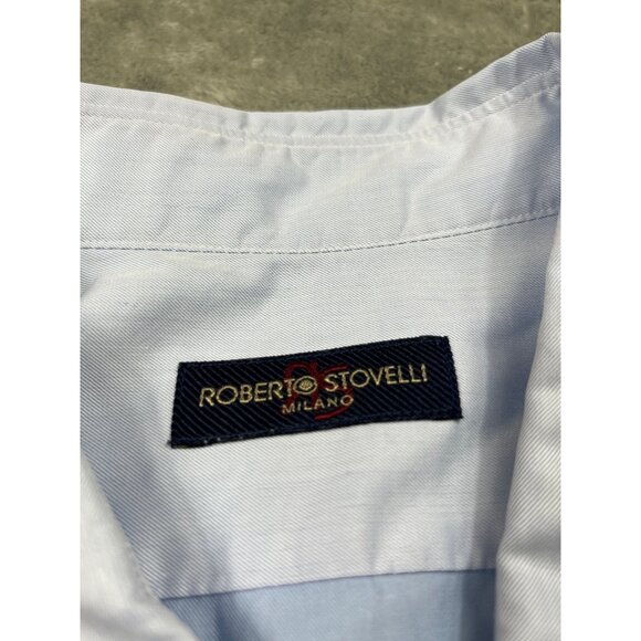 Roberto Stovelli Mens XL Light Blue Long Sleeve Button-Down Dress Shirt - Picture 3 of 7